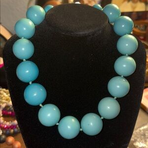 Vintage Les Bernard Robinson Egg Blue Statement Necklace